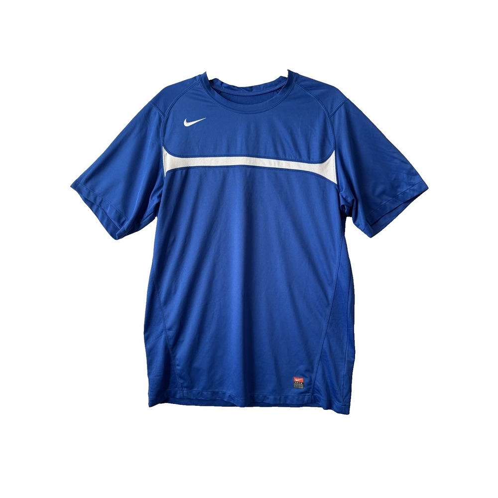 Nike Team Rio II Soccer Training Jersey Shirt Dri Fit Blue Athletic Men's L